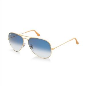 Rayban Blue Ombré Aviators Gold Frame